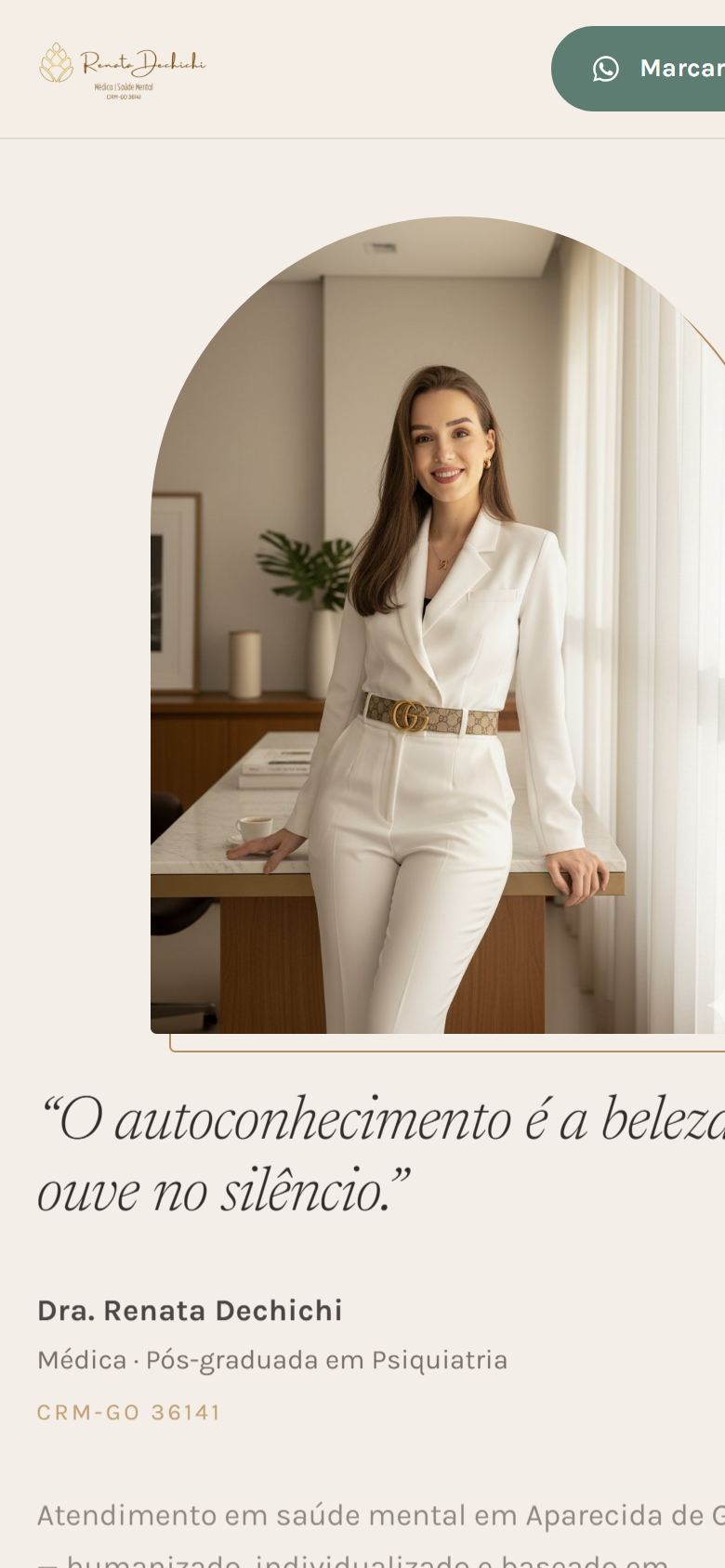 Página da Dra. Renata Dechichi no celular