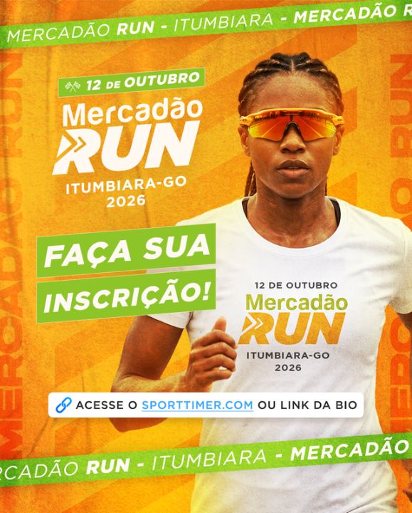 Cartaz da Mercadão Run Itumbiara-GO 2026, no dia 12 de outubro